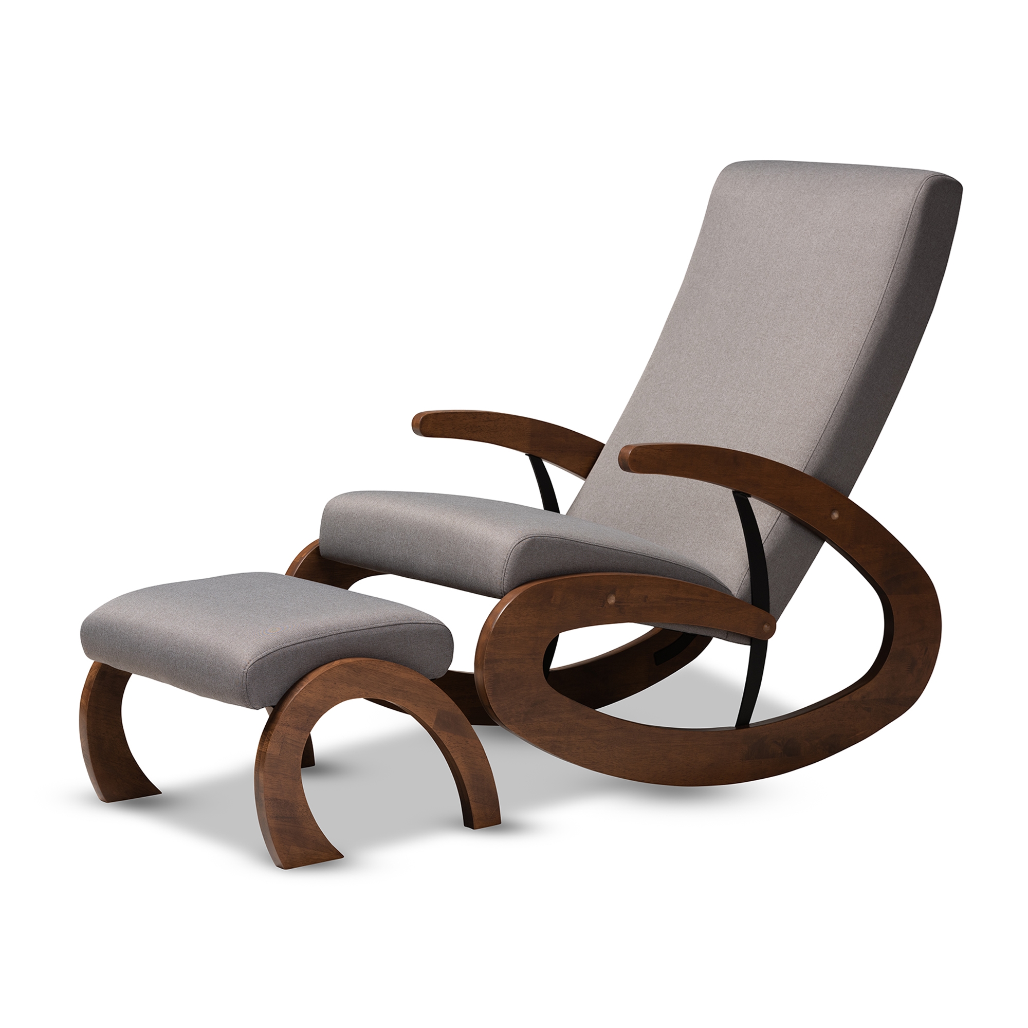 Modern rocking 2025 chair with ottoman